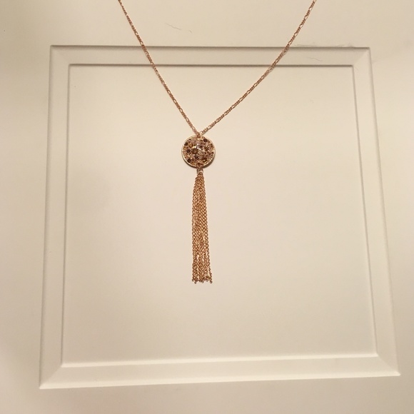 LC Lauren Conrad rose gold tassel Necklace 32" NWT - Picture 3 of 5